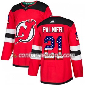 Adidas Maillot de Hockey New Jersey Devils Kyle Palmieri 21 2017-2018 Rouge USA Flag Fashion Authentic - Homme